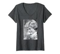 Mujer Visita al Centro de día Diana Princess of Wales 1987 Familia Real Camiseta Cuello V