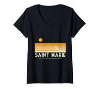 Mujer Visita Saint Marie. Tropical Island Detective Paradise Camiseta Cuello V