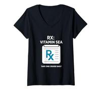Mujer Vitamina Sea Take One Daily Cruise Humor Camiseta Cuello V