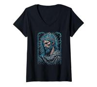 Mujer Viva Cristo Rey Catholic Jesus Christ the King Camiseta Cuello V