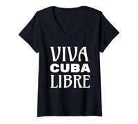 Mujer Viva Cuba Libre Camiseta Cuello V