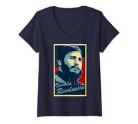 Mujer Viva la revolución! Camisa Fidel Castro Camiseta Cuello V
