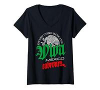 Mujer Viva Mexico Cabrones Independence Day Mexican Roots Camiseta Cuello V
