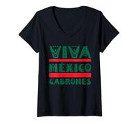Mujer Viva México Cabrones Souvenir Mexicans Gifts Patriotic Camiseta Cuello V