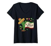 Mujer Viva México Camiseta Cuello V
