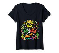 Mujer Viva Mexico Mexican Independence Day Shirts - I Love Mexico Camiseta Cuello V