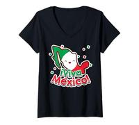 Mujer ¡Viva México! Mexicans Cinco de Mayo Fiesta Hecho en México Camiseta Cuello V