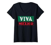 Mujer Viva Mexico Pride Proud Mexican Flag I Love Mexico Vintage Camiseta Cuello V