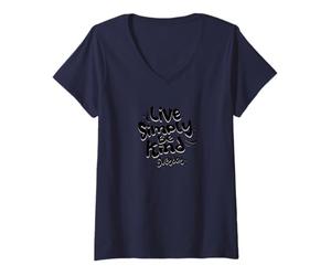 Mujer Vive Simplemente sé Amable Todos los días Camiseta Cuello V