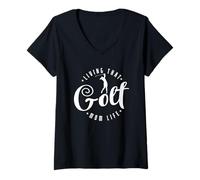 Mujer Viviendo Esa Vida de mamá de Golf Camiseta Cuello V