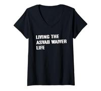 Mujer Viviendo la exención de ASVAB Vida Veterano militar Renuncia ASVAB Camiseta Cuello V