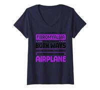 Mujer Vivir con Fibromialgia Concientización Fibro Paciente Camiseta Cuello V