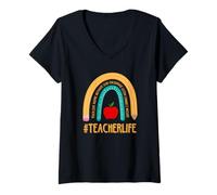 Mujer Vivir la vida amorosa como maestro, enseñando tutor TeachingLife Camiseta Cuello V