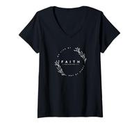 Mujer Vivir por la fe 2 Corintios - Cristiano moderno Camiseta Cuello V