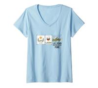 Mujer Vivir, reír, Poner Fuego supresor, Humor Militar Divertido Camiseta Cuello V