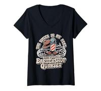 Mujer Voices In My Head Formed A Barbershop Quartet - Camiseta Cuello V