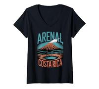 Mujer Volcán Arenal Costa Rica Diseño para Amantes de la Naturaleza Camiseta Cuello V