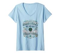 Mujer Voleibol Mamá y Voleibol Papá Mi Niño Tiene Voleibol Camiseta Cuello V