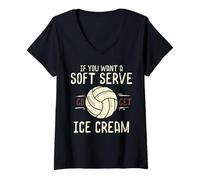 Mujer Voleibol Que Quieres Soft Serve Consigue Helado Mujeres Hombres Niños Camiseta Cuello V