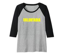 Mujer VOLUNTARIA con Texto en Amarillo - Diseño de voluntariado Camiseta Manga Raglan