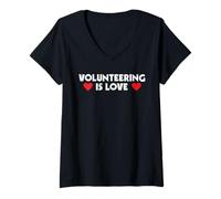 Mujer Voluntariado es amor voluntariado Camiseta Cuello V