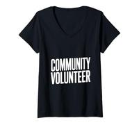 Mujer Voluntario Comunitario Orgulloso Partidario Ayudando a Otros Camiseta Cuello V