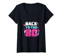 Mujer Volver a los 80 Camiseta Cuello V