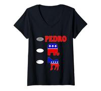 Mujer Voto Pedro Elección Política Elecciones Estilo Boleta Hombres Mujeres Camiseta Cuello V