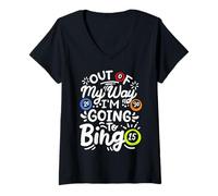 Mujer Voy a Bingo Jugador de Juegos Bingo Amante de los Deportes Camiseta Cuello V