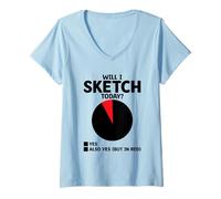 Mujer ¿Voy a dibujar hoy Animación Sketch Animar Storytelling Camiseta Cuello V
