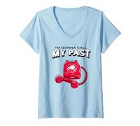 Mujer Voy a Llamar a mi Pasado (Retro Phone Graphic) Camiseta Cuello V