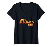 Mujer Voy A Pasármelo Bien Divertida Camiseta Cuello V