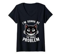 Mujer Voy a ser Todo el Gato problemático Camiseta Cuello V