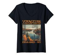 Mujer Voyageurs National Park | Minnesota Camiseta Cuello V