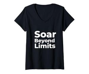 Mujer Vuela más allá de los límites Camiseta Cuello V