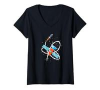 Mujer Vuelo de prueba de cohetes de alta velocidad Camiseta Cuello V