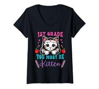 Mujer Vuelta al Cole, 1.º de Primaria. Tiene Que ser una monada Camiseta Cuello V