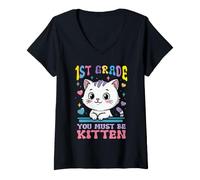 Mujer Vuelta al Cole, 1.º de Primaria. Tiene Que ser una monada Camiseta Cuello V