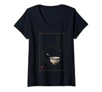 Mujer WABI-Sabi Kintsugi Caligrafía Japonesa Arte Zen Camiseta Cuello V