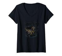 Mujer WABI Sabi Kintsugi - Cuenco japonés Zen imperfecto Camiseta Cuello V