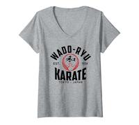Mujer Wado-Ryu Karate Do Artes Marciales Japón Tokyo Camiseta Cuello V