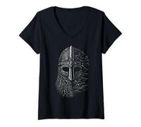Mujer Walhalla Odins - Casco de Cuervo y Lobo, diseño de Animales Muertos Camiseta Cuello V