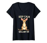 Mujer Wallaby Australian Wildlife Marsupial Nature Explorer Diseño Camiseta Cuello V