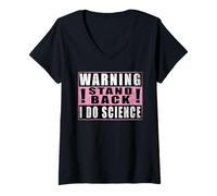 Mujer Warning Stand Back I Do Science Química Camiseta Cuello V