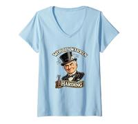 Mujer Warren Harding Wobbly Warren Sátira Presidencial Camiseta Cuello V
