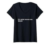 Mujer WASD Es lo Que me Mueve - Streaming Computer Gamer Camiseta Cuello V