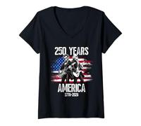 Mujer Washington Abraham Lincoln Playing Guitar 4th of July 250th Camiseta Cuello V