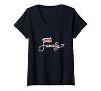 Mujer Washington, D.C. Familia Bandera Washington Heritage Word Art Camiseta Cuello V