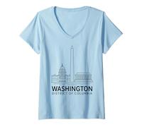 Mujer Washington DC Lincoln Memorial USA Arte histórico del Capitolio Camiseta Cuello V