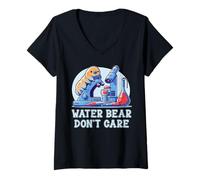 Mujer Water Bear Don't Care Tardigrade Water Bear Microbiology Lab Camiseta Cuello V
